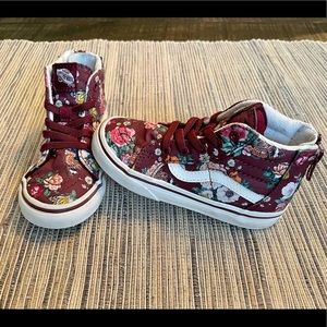 Vans Sk8 Hightop Floral Zip Sneaker for Toddlers (size 9)